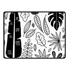 Leaves Plants Doodle Drawing Two Sides Fleece Blanket (small) by Sarkoni