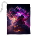 Cloud Heaven Storm Chaos Purple Drawstring Pouch (5XL) Back