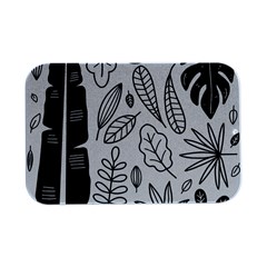 Leaves Plants Doodle Drawing Open Lid Metal Box (silver)  