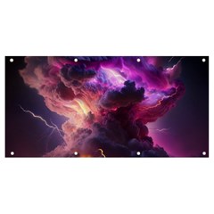 Cloud Heaven Storm Chaos Purple Banner And Sign 8  X 4  by Sarkoni