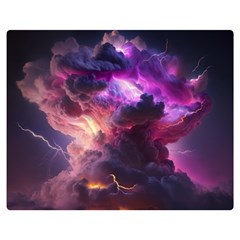 Cloud Heaven Storm Chaos Purple Premium Plush Fleece Blanket (medium) by Sarkoni