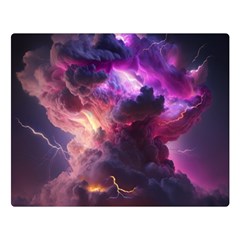 Cloud Heaven Storm Chaos Purple Premium Plush Fleece Blanket (large) by Sarkoni