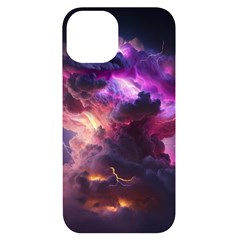 Cloud Heaven Storm Chaos Purple Iphone 14 Black Uv Print Case by Sarkoni