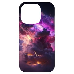 Cloud Heaven Storm Chaos Purple Iphone 14 Pro Black Uv Print Case by Sarkoni