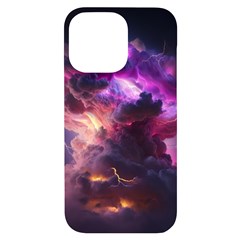 Cloud Heaven Storm Chaos Purple Iphone 14 Pro Max Black Uv Print Case by Sarkoni