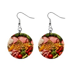 Fruit Snack Diet Bio Food Healthy Mini Button Earrings by Sarkoni