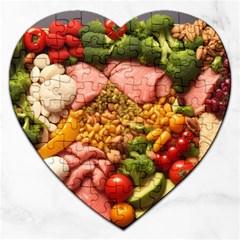 Fruit Snack Diet Bio Food Healthy Jigsaw Puzzle (heart) by Sarkoni