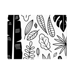 Leaves Plants Doodle Drawing Premium Plush Fleece Blanket (mini) by Sarkoni