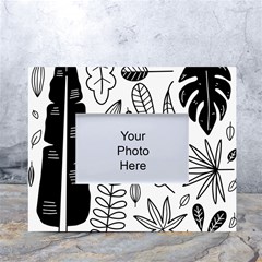 Leaves Plants Doodle Drawing White Tabletop Photo Frame 4 x6  by Sarkoni