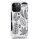 Leaves Plants Doodle Drawing iPhone 14 Pro TPU UV Print Case Front