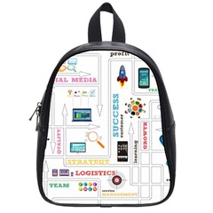 Illustrations Startup Business Organization School Bag (small) by Sarkoni