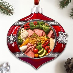 Fruit Snack Diet Bio Food Healthy Metal Snowflake And Bell Red Ornament by Sarkoni