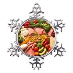 Fruit Snack Diet Bio Food Healthy Metal Large Snowflake Ornament by Sarkoni