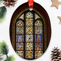 Stained Glass Window Old Antique Ornament (oval)