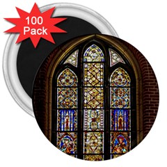 Stained Glass Window Old Antique 3  Magnets (100 Pack) by Sarkoni