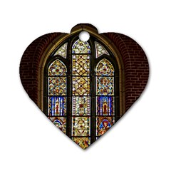 Stained Glass Window Old Antique Dog Tag Heart (two Sides) by Sarkoni