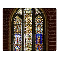 Stained Glass Window Old Antique Two Sides Premium Plush Fleece Blanket (large) by Sarkoni