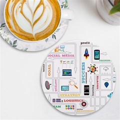 Illustrations Startup Business Organization Uv Print Round Tile Coaster by Sarkoni