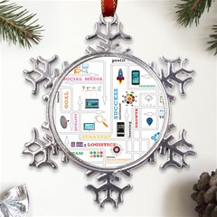 Illustrations Startup Business Organization Metal Large Snowflake Ornament by Sarkoni