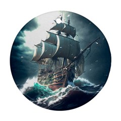 Pirate Ship Boat Sea Ocean Storm Ornament (round)