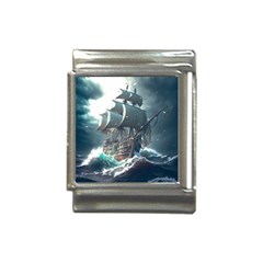 Pirate Ship Boat Sea Ocean Storm Italian Charm (13mm) by Sarkoni