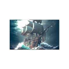 Pirate Ship Boat Sea Ocean Storm Sticker Rectangular (100 Pack) by Sarkoni