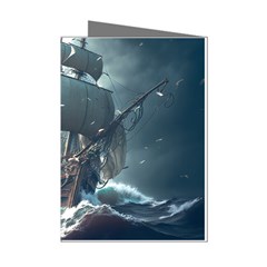 Pirate Ship Boat Sea Ocean Storm Mini Greeting Cards (pkg Of 8) by Sarkoni