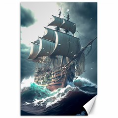 Pirate Ship Boat Sea Ocean Storm Canvas 20  X 30  by Sarkoni