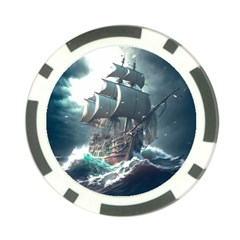 Pirate Ship Boat Sea Ocean Storm Poker Chip Card Guard (10 Pack) by Sarkoni