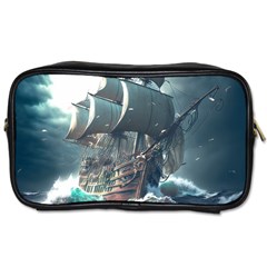 Pirate Ship Boat Sea Ocean Storm Toiletries Bag (two Sides) by Sarkoni