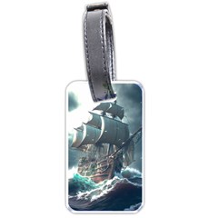 Pirate Ship Boat Sea Ocean Storm Luggage Tag (one Side) by Sarkoni