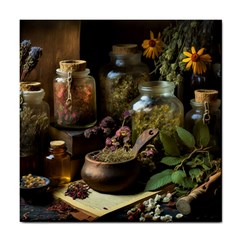 Apothecary Old Herbs Natural Tile Coaster by Sarkoni