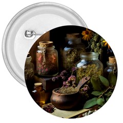 Apothecary Old Herbs Natural 3  Buttons by Sarkoni