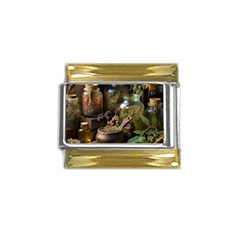 Apothecary Old Herbs Natural Gold Trim Italian Charm (9mm) by Sarkoni