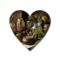 Apothecary Old Herbs Natural Heart Magnet by Sarkoni