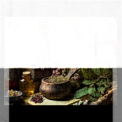 Apothecary Old Herbs Natural Rectangular Jigsaw Puzzl by Sarkoni