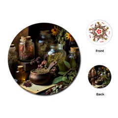 Apothecary Old Herbs Natural Playing Cards Single Design (round)