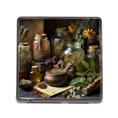 Apothecary Old Herbs Natural Memory Card Reader (square 5 Slot)