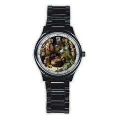 Apothecary Old Herbs Natural Stainless Steel Round Watch by Sarkoni