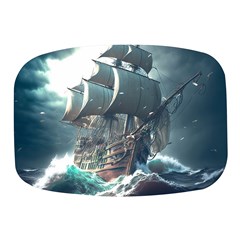 Pirate Ship Boat Sea Ocean Storm Mini Square Pill Box by Sarkoni