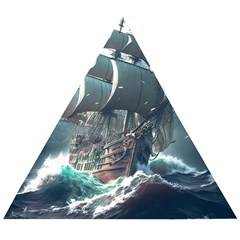 Pirate Ship Boat Sea Ocean Storm Wooden Puzzle Triangle by Sarkoni