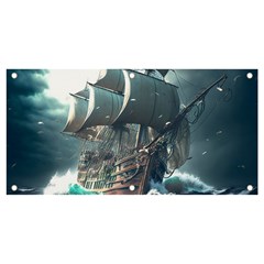 Pirate Ship Boat Sea Ocean Storm Banner And Sign 4  X 2  by Sarkoni