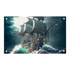 Pirate Ship Boat Sea Ocean Storm Banner And Sign 5  X 3  by Sarkoni