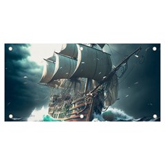 Pirate Ship Boat Sea Ocean Storm Banner And Sign 6  X 3  by Sarkoni