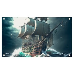 Pirate Ship Boat Sea Ocean Storm Banner And Sign 7  X 4  by Sarkoni