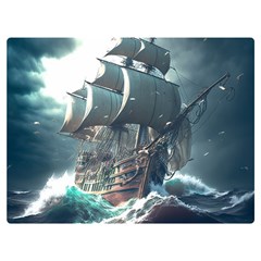 Pirate Ship Boat Sea Ocean Storm Premium Plush Fleece Blanket (extra Small) by Sarkoni