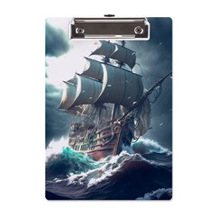 Pirate Ship Boat Sea Ocean Storm A5 Acrylic Clipboard by Sarkoni