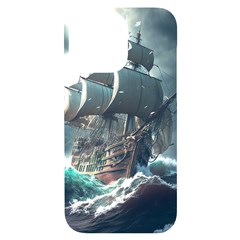 Pirate Ship Boat Sea Ocean Storm Iphone 14 Pro Max Black Uv Print Case by Sarkoni