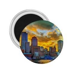 Boston Skyline Cityscape River 2 25  Magnets by Sarkoni