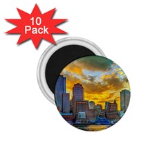 Boston Skyline Cityscape River 1 75  Magnets (10 Pack)  by Sarkoni